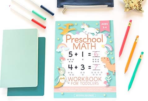 Preschool Math Workbook for Toddlers Ages 2-4: Beginner Math Preschool Learning Book with Number Tracing and Matching Activities for 2, 3 and 4 year olds and kindergarten prep by Modern Kid Press