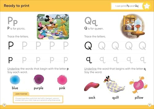 Disney Learning Starting to Read (Ages 3-5): Preschool English Handwriting, Alphabet Workbook for Kids, Curriculum-Based by DK