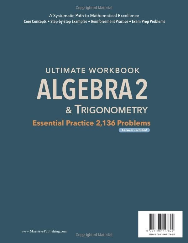 Ultimate Workbook Algebra2 & Trigonometry: Essential Practice 2,136 Problems (Answers Included) by Young Park