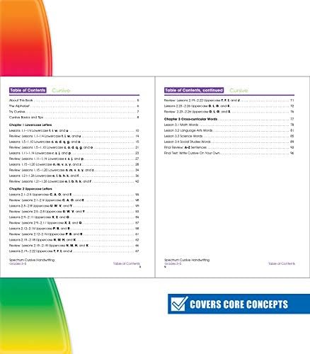 Spectrum Cursive Handwriting Workbook for Kids Ages 8 to 12, Letters and Cross-Curricular Words Cursive Handwriting Workbook for Kids, Grades 3 to 5 - 96 Pages by Spectrum