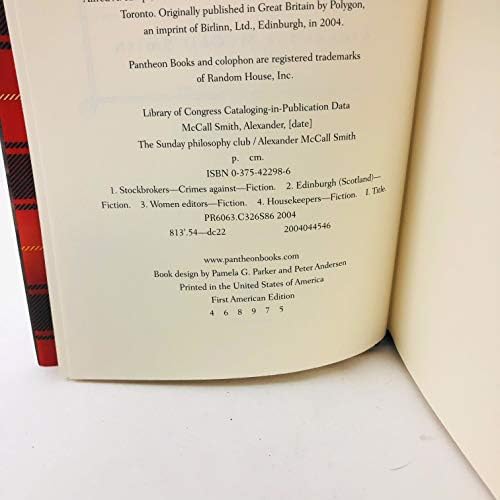 The Sunday Philosophy Club : An Isabel Dalhousie Mystery by Alexander McCall Smith