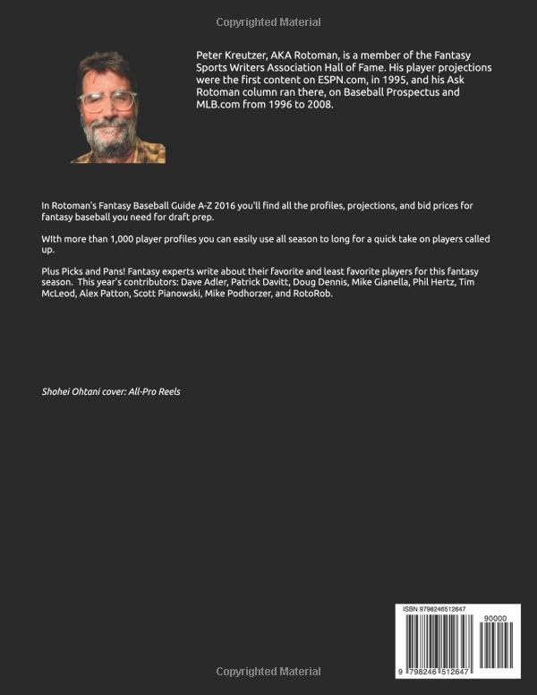 Rotoman's Fantasy Baseball Guide A-Z 2026 by Peter Kreutzer