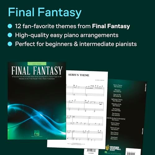 Final Fantasy Easy Piano Songbook | 12 Video Game Sheet Music Favorites Including Aeris's Theme, Zanarkand, Tifa's Theme and More | Hal Leonard Piano Sheet Music for Beginners by Various