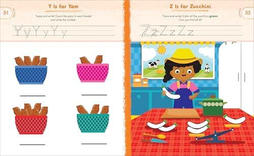 Preschool Activity Book On The Farm: 75 Games to Learn Letters, Numbers, Colors, and Shapes (School Skills Activity Books) by JoAnna Wu