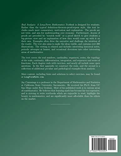 Real Analysis: A Long-Form Mathematics Textbook (The Long-Form Math Textbook Series) by Jay Cummings