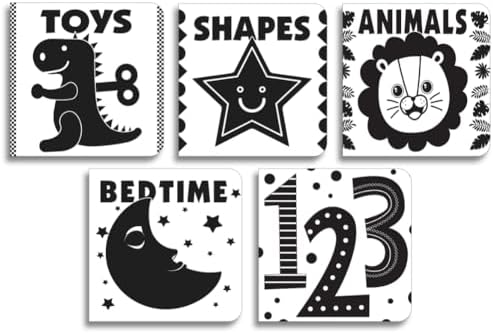 Baby’s First High-Contrast Books Boxed Set [Box Set of 5] - Age Group: 0+ / Black and White Tummy Time Books /Illustrated Board Book for Kids/Toddlers / (High Contrast Board Books) by Wonder House Books