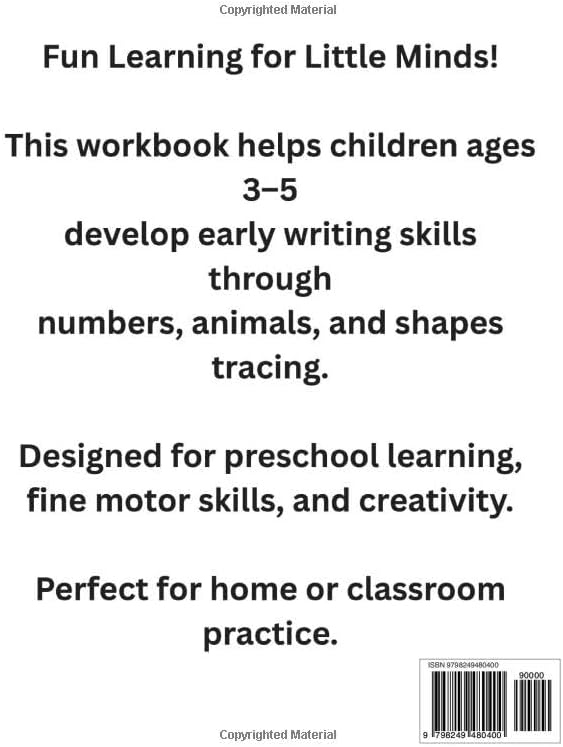 My First Tracing Workbook for Kids Ages 3–5: Learn to Trace Letters, Numbers, Shapes and Lines | Preschool Pre-Writing Practice by Ademir Comini