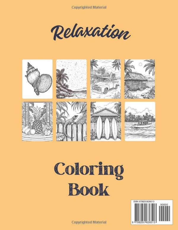 HAWAIIAN RELAXATION COLORING BOOK FOR ADULTS (Hawaiian Coloring Books Across The Islands) by TONEY