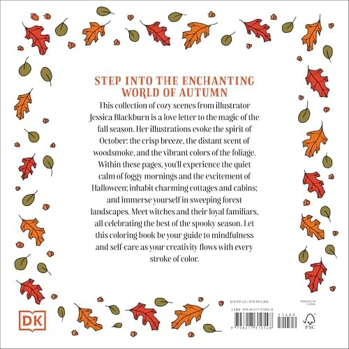 October Woods Coloring Book: A Coloring Book with Cozy Hygge Scenes of a Relaxing Autumn by Jessica Blackburn