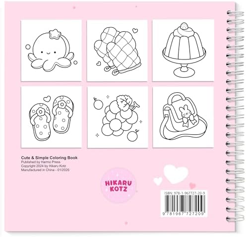 Easy: Cute & Simple Coloring Book for Adults and Kids by Hikaru Kotz