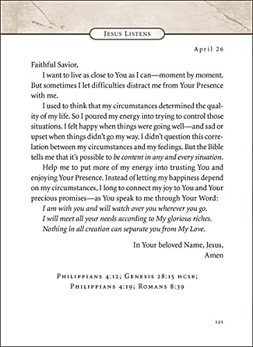 Jesus Listens: Daily Devotional Prayers of Peace, Joy, and Hope (A 365-Day Prayer Book) by Sarah Young