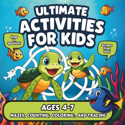 ULTIMATE ACTIVITIES FOR KIDS AGES 4-7 (OCEAN THEMED): These activities take little learners on a playful adventure with ocean animals. With coloring, mazes, counting, tracing, and much more. by TML BOOKS