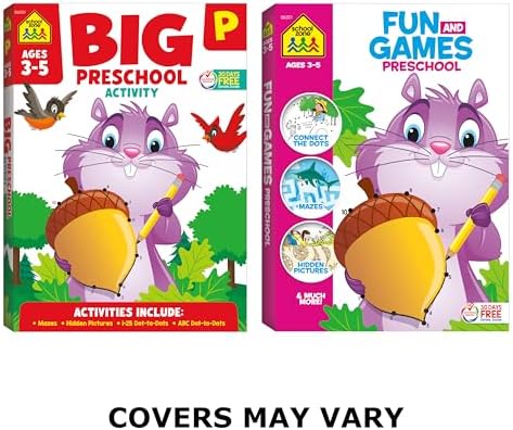 School Zone Big Preschool Activity Workbook: 320 Pages, 300+ Activities, Pre-K Workbook, Tracing, Letters, Numbers, Colors, Shapes, Ages 3–5 by School Zone