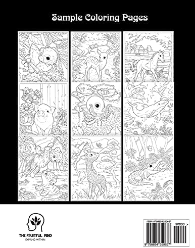 100 Baby Animals: A Coloring Book Featuring 100 Incredibly Cute and Lovable Baby Animals from Forests, Jungles, Oceans and Farms for Hours of Coloring Fun (Cute Coloring Books) by Coloring Book Cafe