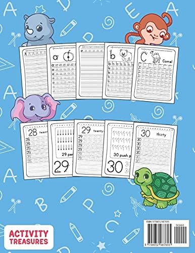 Letter And Number Tracing Book For Kids Ages 3-5: A Fun Practice Workbook To Learn The Alphabet And Numbers From 0 To 30 For Preschoolers And ... and Handwriting Workbooks for Children) by Activity Treasures