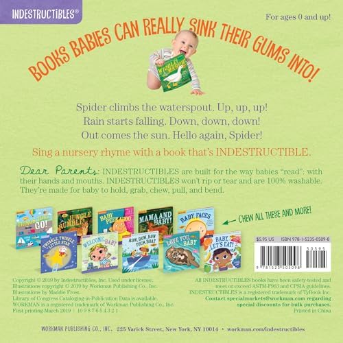 Indestructibles: The Itsy Bitsy Spider: Chew Proof · Rip Proof · Nontoxic · 100% Washable (Book for Babies, Newborn Books, Safe to Chew) by Maddie Frost