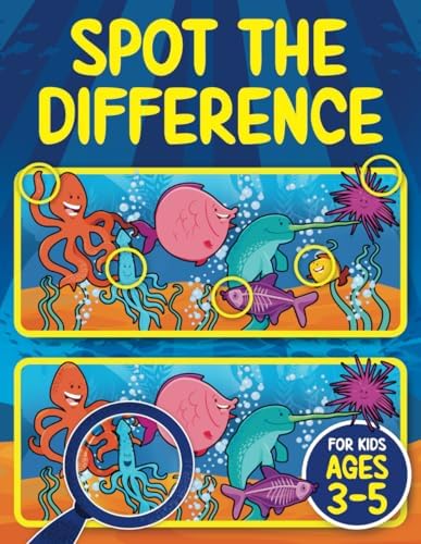 Spot the Difference Book for Kids ages 3-5: 65+ Puzzles - 300+ Differences | Seek and Find Hidden Picture Activity Book for 3-4, 4-5 | Fun Gifts for 3, 4 and 5 Year Old Children by Splendid Youth