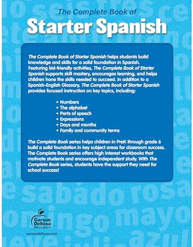 The Complete Book of Starter Spanish Workbook, Alphabet, Numbers, Colors, Shapes, and More Vocabulary, Preschool, Kindergarten, and 1st Grade Language Learning Activities by Thinking Kids