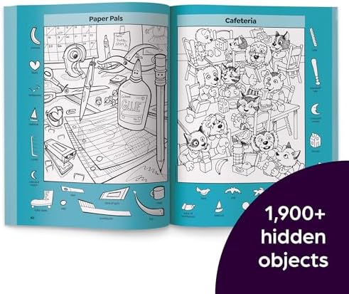 School Puzzles: Activity Book for Kids 6 and Up with Over 100 Puzzles Featuring Classrooms, Field Trips and More, Search and Find Over 1,900 Hidden Objects (Highlights Hidden Pictures) by Highlights
