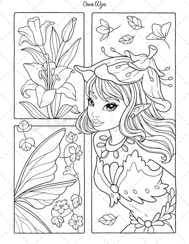 Fairy Beauties: Coloring Book for Adults, Women, and Teens Featuring Beautiful Fantasy Fairies for Relaxation by Coco Wyo