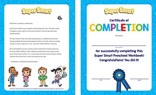 Super Smart Workbook: Preschool-Covers 8 essential subjects and makes learning fun! Includes 130+ stickers by Rainstorm Publishing