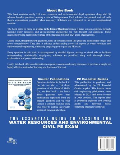 The Essential Guide to Passing the Water Resources and Environmental Civil PE Exam Written in the Form of Questions: 160 CBT Questions Every PE Candidate Must Answer by Dr Jacob Petro PE