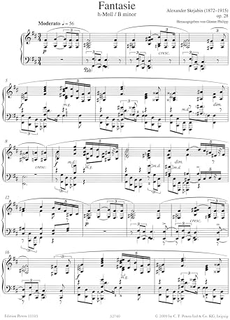 Scriabin: Fantasie, Op. 28 (Edition Peters) by Alexander Scriabin