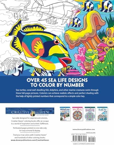 Creative Haven Sea Life Color by Number Coloring Book (Adult Coloring Books: Sea Life) by George Toufexis