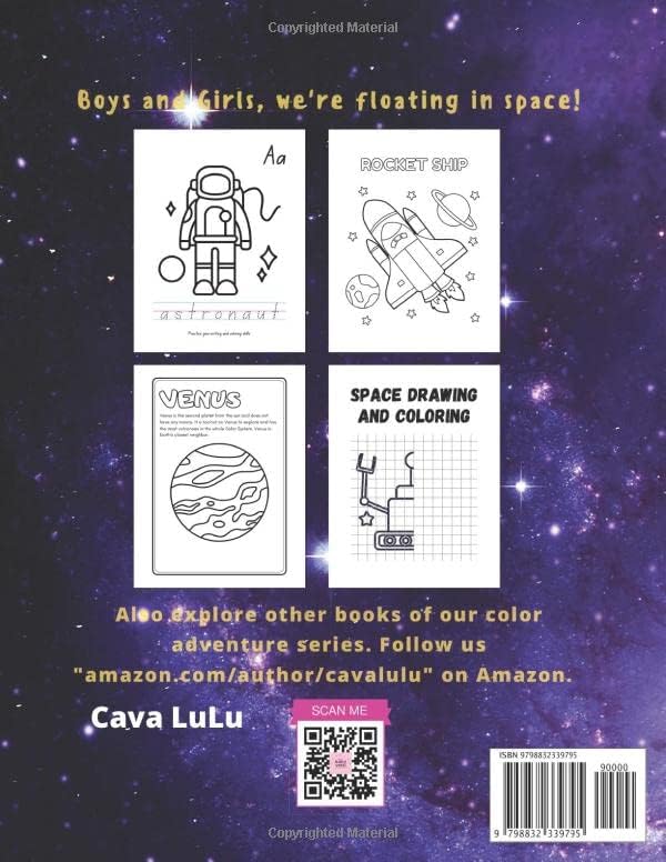 Space Coloring Book for Kids Ages 2-5, planets, solar systems, rockets, astronauts: Color Adventure for both boys and girls, Toddlers, Preschool, Kindergarten, Elementary by Cava LuLu