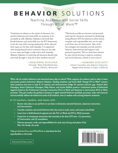 Behavior Solutions: Teaching Academic and Social Skills Through RTI at Work (A guide to closing the systemic behavior gap through collaborative PLC and RTI processes) by John Hannigan