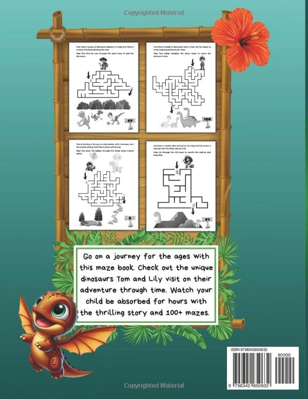 Maze Book for Kids Ages 4-6 | 3-5 | 4-8 | 6-8: Dinosaur Activity Stories, Puzzles, and Screen-Free Activities to Help Kids Improve Focus, ... and Lily Featuring Stories for Kids Ages 4-8) by Activity Whiz