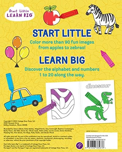 ABC & 123 Coloring Book: Thick and Perforated Pages Includes More Than 90 Fun Coloring Pages to help Learn the Alphabet & Numbers 1 to 20 (Start Little Learn Big Series) by Start Little Learn Big