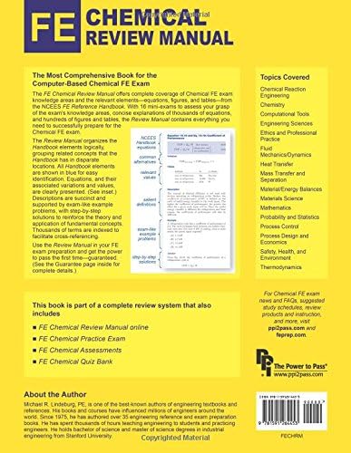 PPI FE Chemical Review Manual – Comprehensive Review Guide for the NCEES FE Chemical Exam by Michael R. Lindeburg PE
