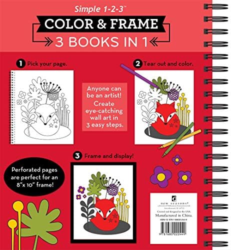 Color & Frame - 3 Books in 1 - Animals, Seasons, Inspiration (Adult Coloring Book) by New Seasons