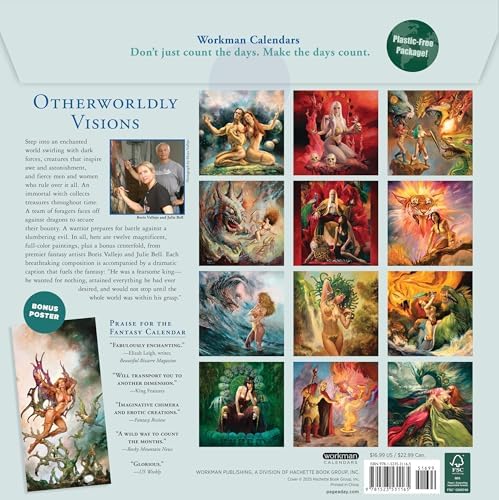 Boris Vallejo and Julie Bell's Fantasy Wall Calendar 2026: A Year of Classic Images for 2026 by Boris Vallejo