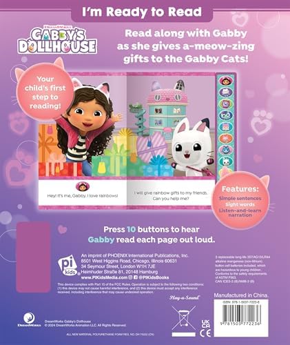 DreamWorks - Gabby’s Dollhouse I'm Ready to Read - Read Along Sound Book - PI Kids by PI Kids
