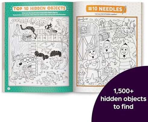 Best Hidden Pictures Puzzles EVER: 144-Page Puzzle Book with Over 1,500 Hidden Objects, Classic Search-and-Find Puzzles and Travel Activities for Kids Ages 6 and Up (Highlights Hidden Pictures) by Highlights