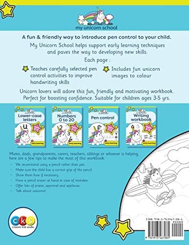 My Unicorn School Pen Control Age 3-5: Fun unicorn tracing activity book by Creative Kids Studio
