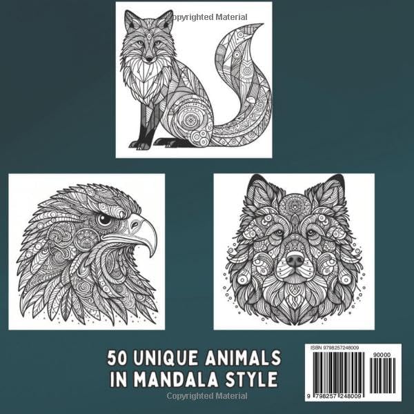 Mindful Animal Coloring Book for Adults: 50 Mandala and Zentangle Designs for Stress Relief, Relaxation, and Creative Calm by MH Press