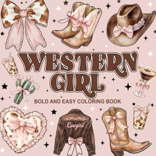 Western Cowgirl Coloring Book for Adults Coloring Book Western Theme Fun & Retro Illustrations for Relaxation and Stress Relief by LE MANH LINH