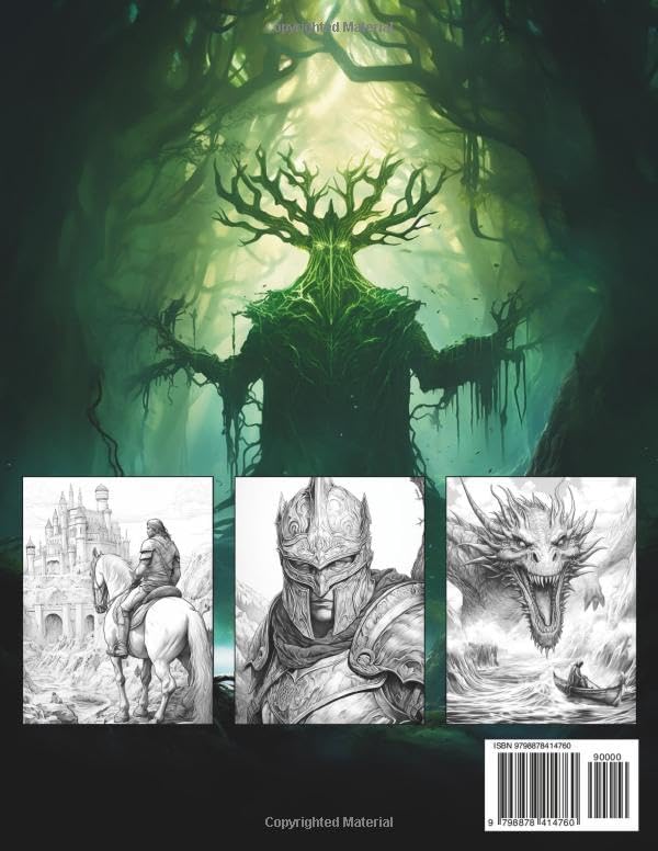 Medieval Fantasy Coloring Book for Adults: Embark on a Magical Medieval Adventure with 50 Captivating Scenes Featuring Majestic Castles, Mythical Dragons, Ancient Wizards, and More by Jade Kinsman