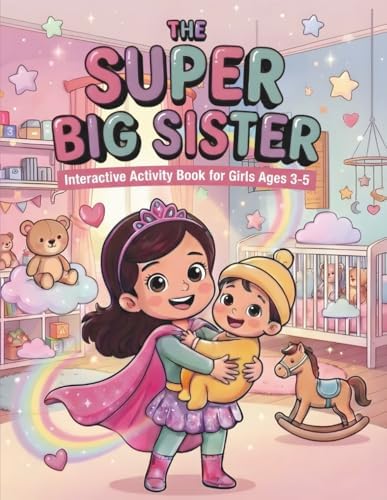 The Super Big Sister: Interactive Activity Book for Girls Ages 3-5 with I Spy Puzzles, Coloring Missions, and Sibling Prep Journal to Welcome a New Baby by Jasmine Schneider
