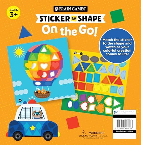 Brain Games - Sticker by Shape: On the Go! (For Kids Ages 3-6) by Publications International Ltd.