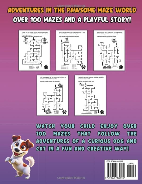 Maze Pet Fun For Kids Ages 4-8 Featuring Cat & Dog Adventure Story: Activities and Puzzles That Will Challenge Children's Minds by Activity Whiz
