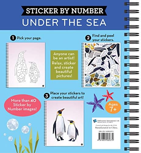 Brain Games - Sticker by Number: Under the Sea - 2 Books in 1 (42 Images to Sticker) by Publications International Ltd.