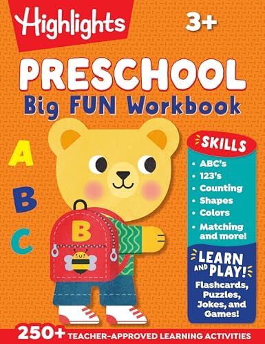Preschool Big Fun Workbook: 256-Page Preschool Learning Workbook, Practice Math, Writing, Shapes and More with Puzzles and Activities for Preschoolers by Highlights Learning