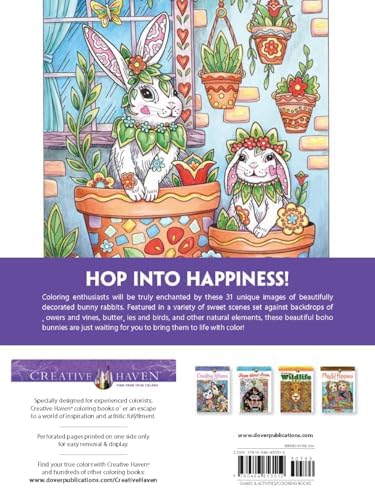 Creative Haven Boho Bunnies Coloring Book (Adult Coloring Books: Animals) by Marjorie Sarnat