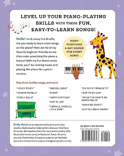 My First Piano Sheet Music: Easy, Fun-to-Play Popular Songs for Kids (My First Piano Books) by Emily Norris