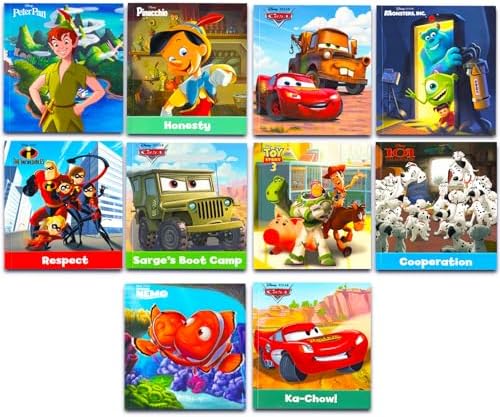 Disney Story Books Collection Set for Toddlers, Kids 3-5 - Bundle of 20 Disney and Pixar Books for Boys, Girls Featuring Cars, Toy Story, Princess, More | Bulk Disney Board Books for Kids by PI Kids