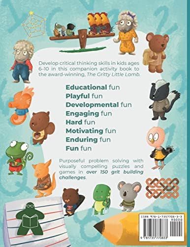 Logic Workbook for Gritty Kids: Spatial reasoning, math puzzles, word games, logic problems, activities, two-player games. (The Gritty Little Lamb ... & STEM skills in kids ages 6, 7, 8, 9, 10.) by Dan Allbaugh